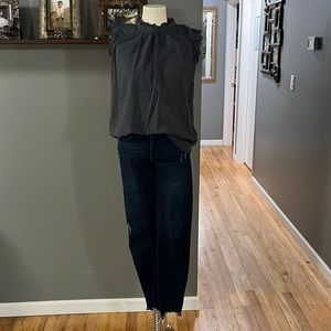 LOFT sleeveless cotton blouse with embroidery